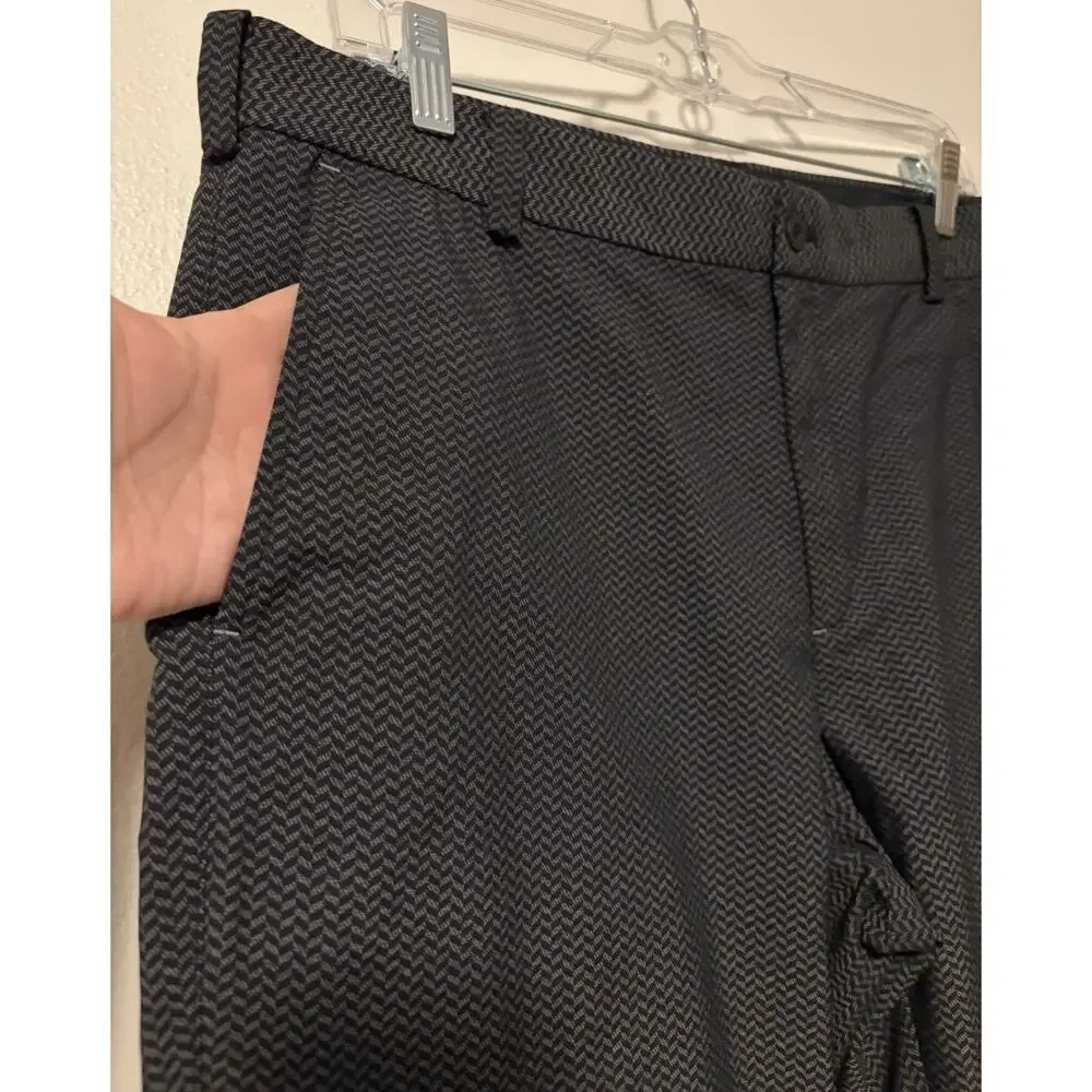 Nike Golf Mens Pants 34 x 30 Black Gray Chevron Geometric Tour Performance